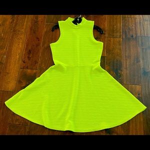 Neon color skater dress. Cotton material